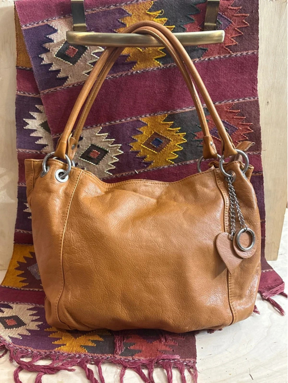 Soft Italian Leather Slouchy Hobo Shoulder Bag Handbag Tan / Honey